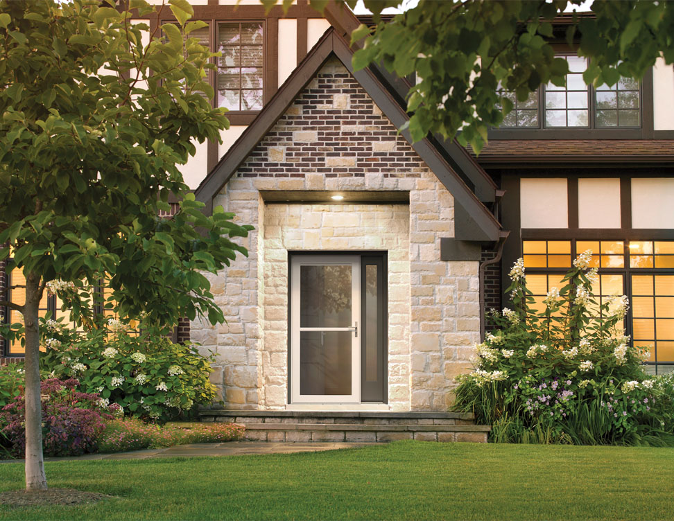 New storm door installed on a beautiful Western New York home